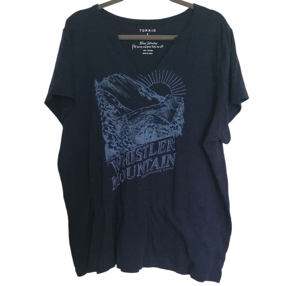 Torrid Dark Blue Whistler Mountain Tee British Columbia Canada Plus Sz 3X